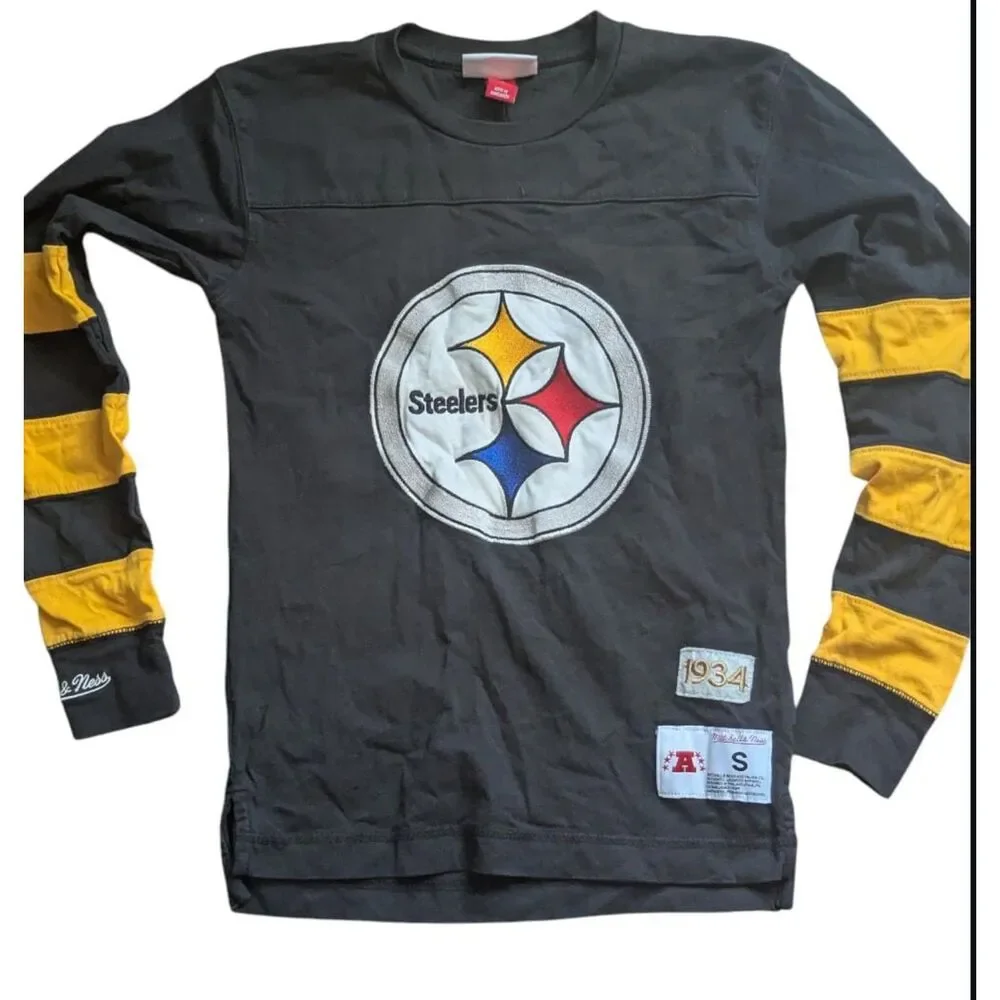 Mitchell & Ness Pittsburgh Steelers Vintage Style Long Sleeve Jersey S